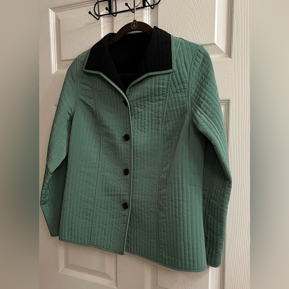2025 GREEN~JACKET~BUTTON UP QUILTED~CUTE! - Picture 4 of 6